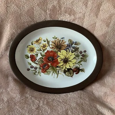 Buy Vintage Hornsea Pottery Vitramic Oval Flower Pattern Plate • 4.99£