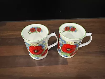 Buy Fenton China Company, 2x English Bone China Tea Cups, Coffee Mugs, Floral Design • 30£