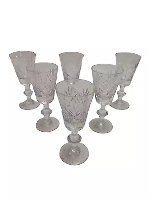 Buy Lead Crystal Set Of 6 Small Wine Glasses Crystal Cherry Glasses High 12 Cm Each • 1.99£