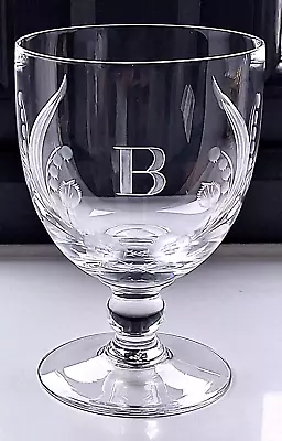 Buy Royal Brierley Crystal Engraved  Floral Goblet  Letter B • 29£