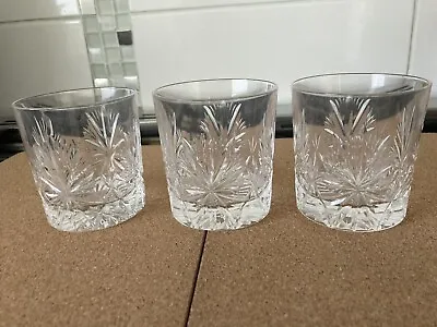 Buy 3 X Vintage Edinburgh Crystal Whisky Whiskey Tumblers Glasses Star Of Edinburgh • 25£