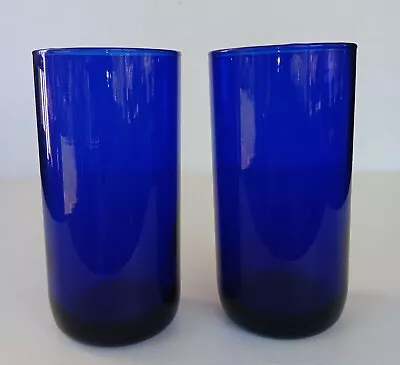 Buy Vintage Libbey Cobalt Blue Tumblers Drinking Glasses Set Of 2    16 OZ • 11.44£