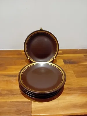 Buy Vintage Purbeck Pottery Brown & Gold Side Plate Set Of 5 - 14.5cm • 15£