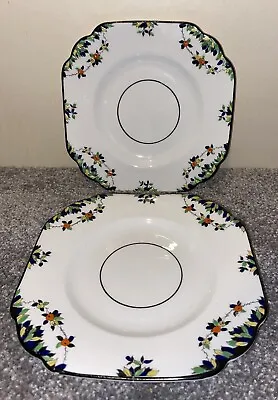 Buy Vintage Rare Melba Ware Bone China 9.5” Dinner Plates X2 Floral Blue Red Green • 29.99£