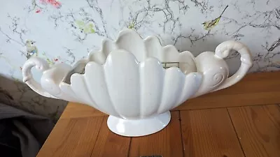 Buy Vintage Kensington White Clam Shell Art Deco Style Mantle Vase Planter • 24.99£