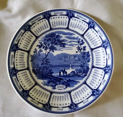 Buy Wedgwood Blue & White Calendar Plate ‘Blue Landscape’ Millennium Plate With COA • 8£