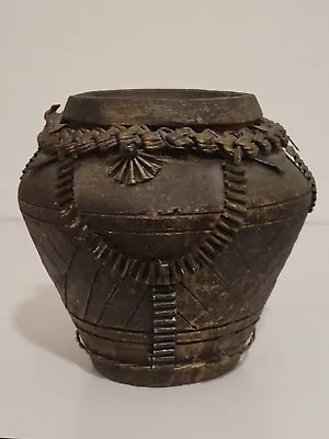 Buy Mid Century Brutalist Stoneware 9  Vase Heavy Unique Planter/vase • 18.29£