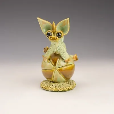 Buy Vintage Welsh Studio Yare Pottery - Baby Welsh Dragon On Ball Figure • 9.99£