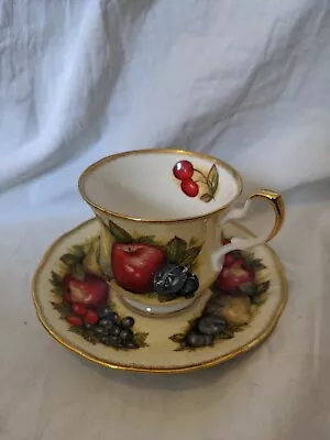 Buy Queen's Fine Bone China Antique Fruit Series Cup & Saucer • 4.99£