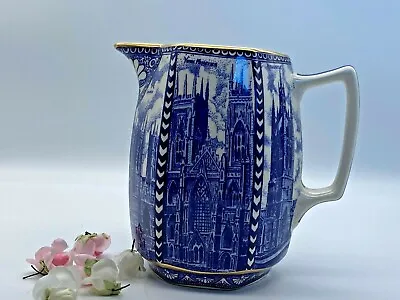 Buy Vintage Porcelain Ringtons Tea Merchants Wade Jug Blue White Gilded • 127£
