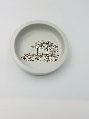Buy British Studio Pottery Chris Aston Elkesley Stoneware Dish/ Ashtray Brown Trees • 18.99£