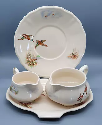 Buy Four Serving Pieces By ALFRED MEAKIN Wildfowl Pattern 1945+ • 24£
