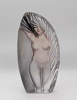 Buy MATS JONASSON Art Studio Glass Nude Lady Figure Sculpture Plaque 65163 Swedish • 250£