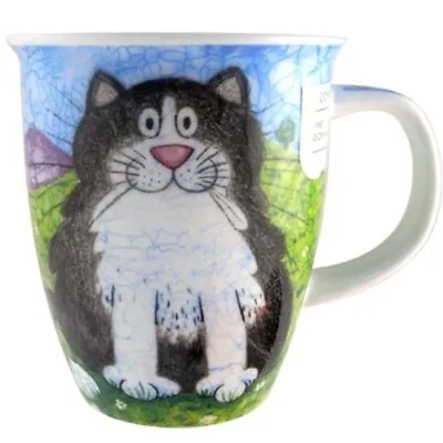 Buy Dunoon Happy Cats Black White Cat Mug Handlebars Nevis • 24.93£