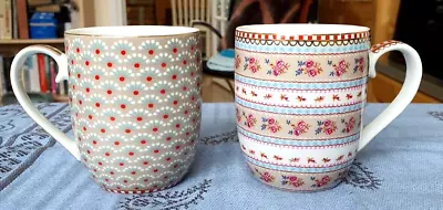 Buy Two Small Floral Porcelain Happy Coffee Mugs For Happy People. PIP Studios • 13£