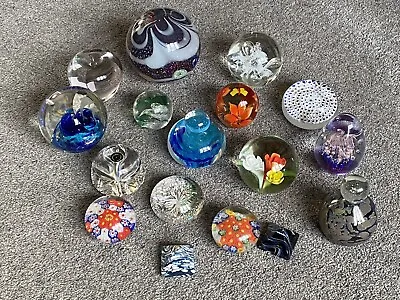 Buy Glass Paperweight Job Lot X16 Various Makers Inc Isle Of Wight Wedgwood Alum Bay • 32£