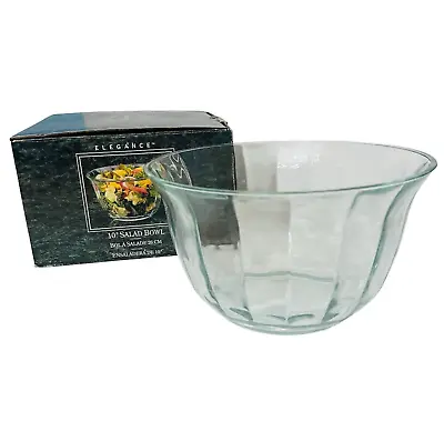 Buy Indiana Glass Vintage Elegance Salad Bowl 10 Inch Clear Glass With Original Box • 11.53£