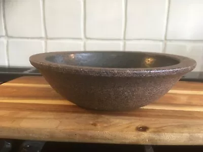 Buy Made In Cley Studio Pottery Unusual Heavy Textured Brown Bowl 20 Cm / 8 Inches • 13.99£