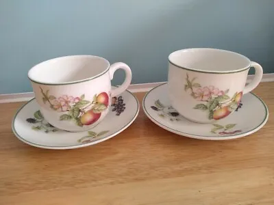 Buy Pair Of Beautiful St Michael Ashberry (2605) Fine China Floral Cups And Saucers • 5.99£
