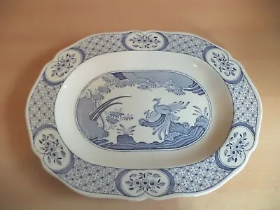 Buy FURNIVALS OLD CHELSEA Oval ANTIQUE Oriental BLUE & WHITE POTTERY PLATTER PLATE • 32.99£