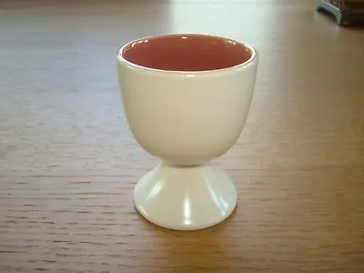 Buy Poole Pottery Twintone Egg Cup - Red Indian / Magnolia C95 • 8£