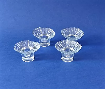 Buy 4 Vintage Glass Candle Sticks Holders   Riihimäen Lasi Finland 1980s • 26£
