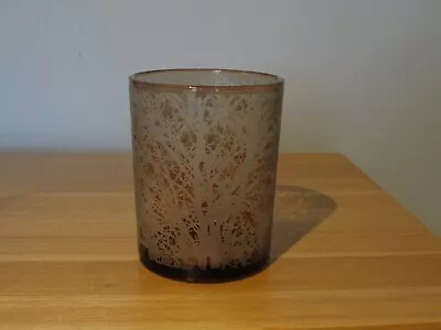 Buy Candle Holder/Small Vase - Brand New -Brown Color With Tree Design All Over • 1.50£