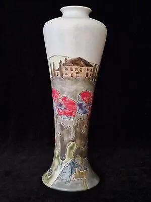 Buy Lovely Vintage Burslem Pottery Stoneware Vase  Country House & Poppies  • 40£