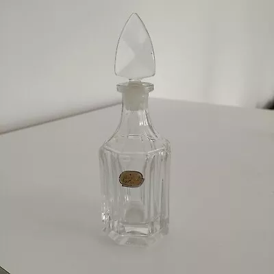 Buy Vintage Bohemia Clear Glass Bottle With Stopper Made In Czechoslavakia  • 6.99£