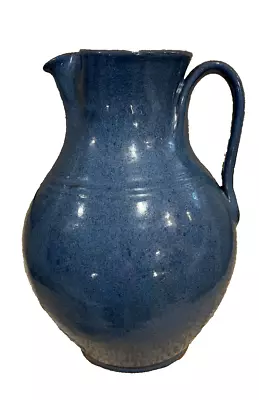 Buy Large Jugtown Ware Pitcher Vernon Owens NC Art Pottery Stamped Denim Blue RARE • 120.34£