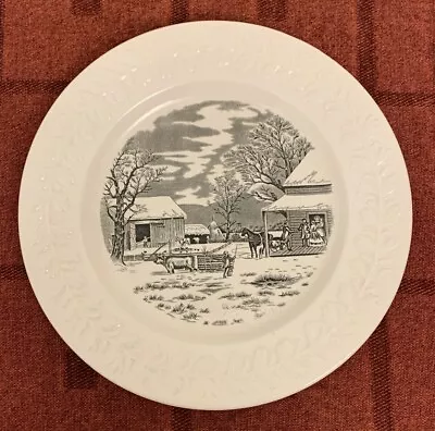 Buy Vintage Adams Winter Scenes Home To Thanksgiving Plate 27cm • 4£