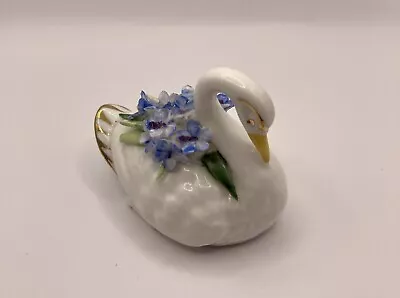 Buy Vintage Royal Adderley Bone China - Flower Bouquets Floral Swan Figurine England • 9.48£