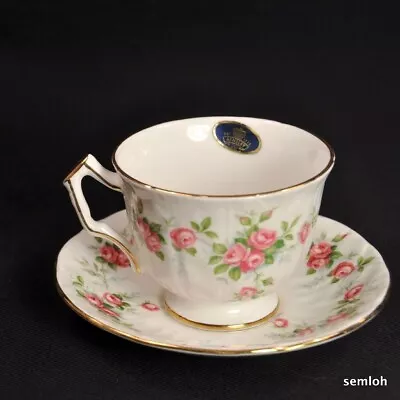 Buy Aynsley Crocus Footed Cup Saucer Flat Thumb Rest Grotto Rose Pink Gold 1960-1971 • 46.08£