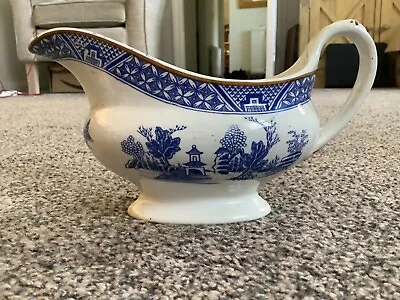 Buy Vintage Booths Silicon China Willow Pattern Gravy Boat Sauce Jug • 6.99£