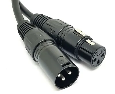 Buy XLR Cable Balanced BLACK MALE TO FEMALE LEAD PLUG Mic Microphone Patch OFC • 3.29£
