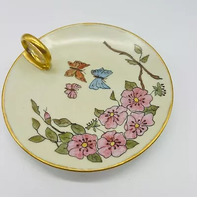 Buy Vintage Thomas Sevres Bavaria Nappy Dish Hand Painted Flowers Butterflies Gold • 13.23£