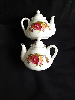 Buy A Pair Of Beautiful Cottage Rose Teapots Small. • 6.99£