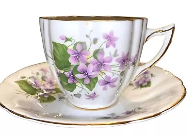 Buy Royal Windsor Purple Violets Teacup And Saucer Fine Bone China England Numbered • 19.07£