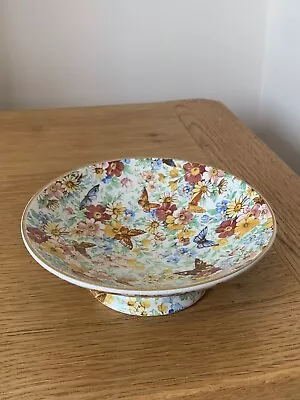 Buy Wade Pottery Butterfly Chintz Multicolor Gold Trim Footed Bowl Made In England • 16.99£