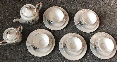 Buy 6A) Vintage Japanese Tea Set. 5 Trios With Tea Pot And Lidded Pot • 20£