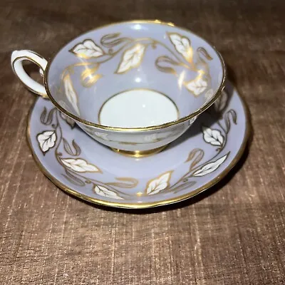 Buy Tuscan Fine English Bone China England Tea Cup Saucer Lavender Gold Leaves • 18.89£