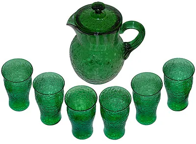 Buy McKee Innovation Crackled Glassware # 88-1 Green Covered Iced Tea Set  • 141.92£