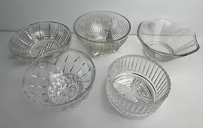 Buy 5 X Vintage Clear Glass Bowls / Nibbles / Snacks • 9.99£