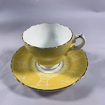 Buy Cauldon Bone China England Yellow Floral Pattern Tea Cup & Saucer - Excellent • 33.07£