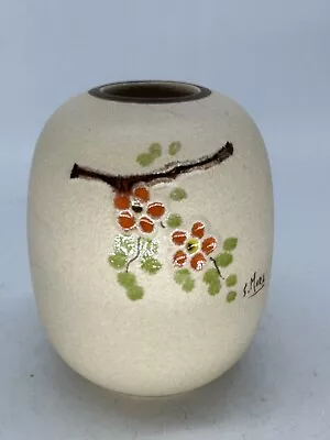 Buy Spanish Mid Century Vintage Ceramic Vase S. Mora Flowers Branch Post Glaze • 6£
