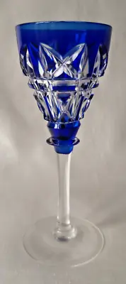 Buy Art Deco Walsh Cut Crystal Kenilworth Blue Overlay Cocktail Glass C1930. Signed • 35£