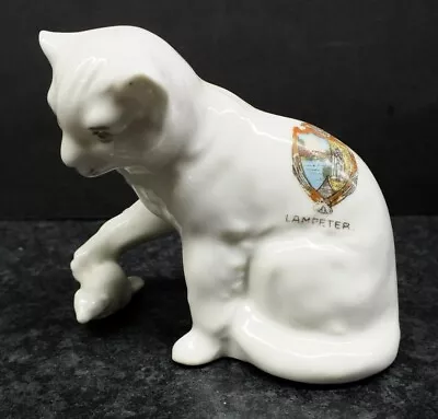 Buy Rare Crested China  The Rat Catcher  Cat... Lampeter Crest No Backstamp • 16£