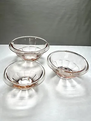 Buy Hazel Atlas Pink Depression Glass Mixing Bowls • 32.66£