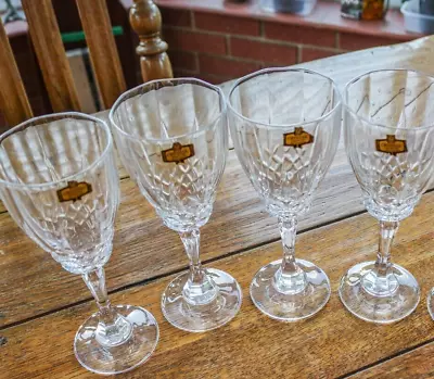 Buy Vintage - Zajecar Crystal Wine Glasses - Crystal Glass - Yugoslavia - Set Of 4 • 8.99£