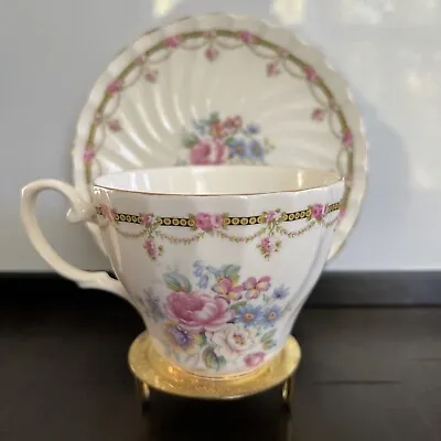 Buy Vintage Crown Dorset Fine Bone China Staffordshire England Tea Cup And Saucer • 398.47£